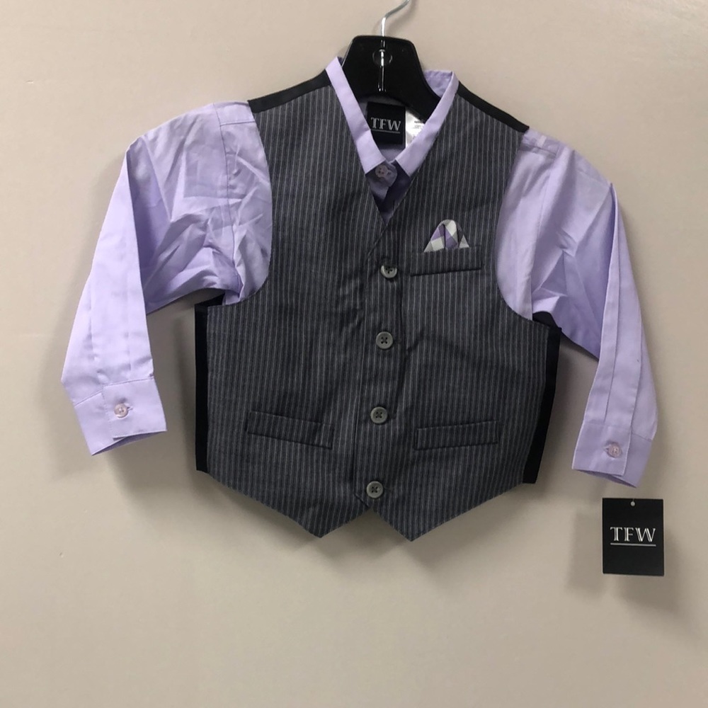 TFW boys purple long sleeve set new with tags size 4 reg
